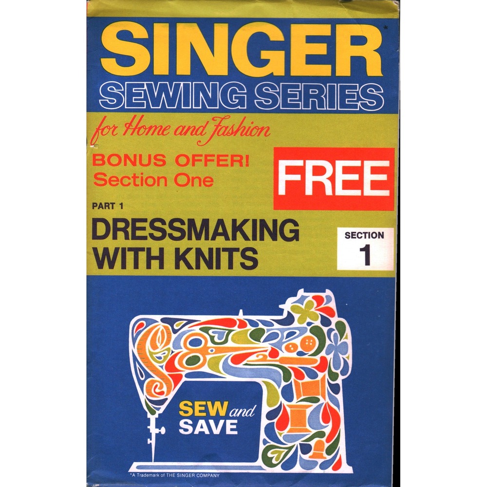 Vintage Singer Sewing Series Section 1 Dressmaking With Knit Booklet Retro Guide